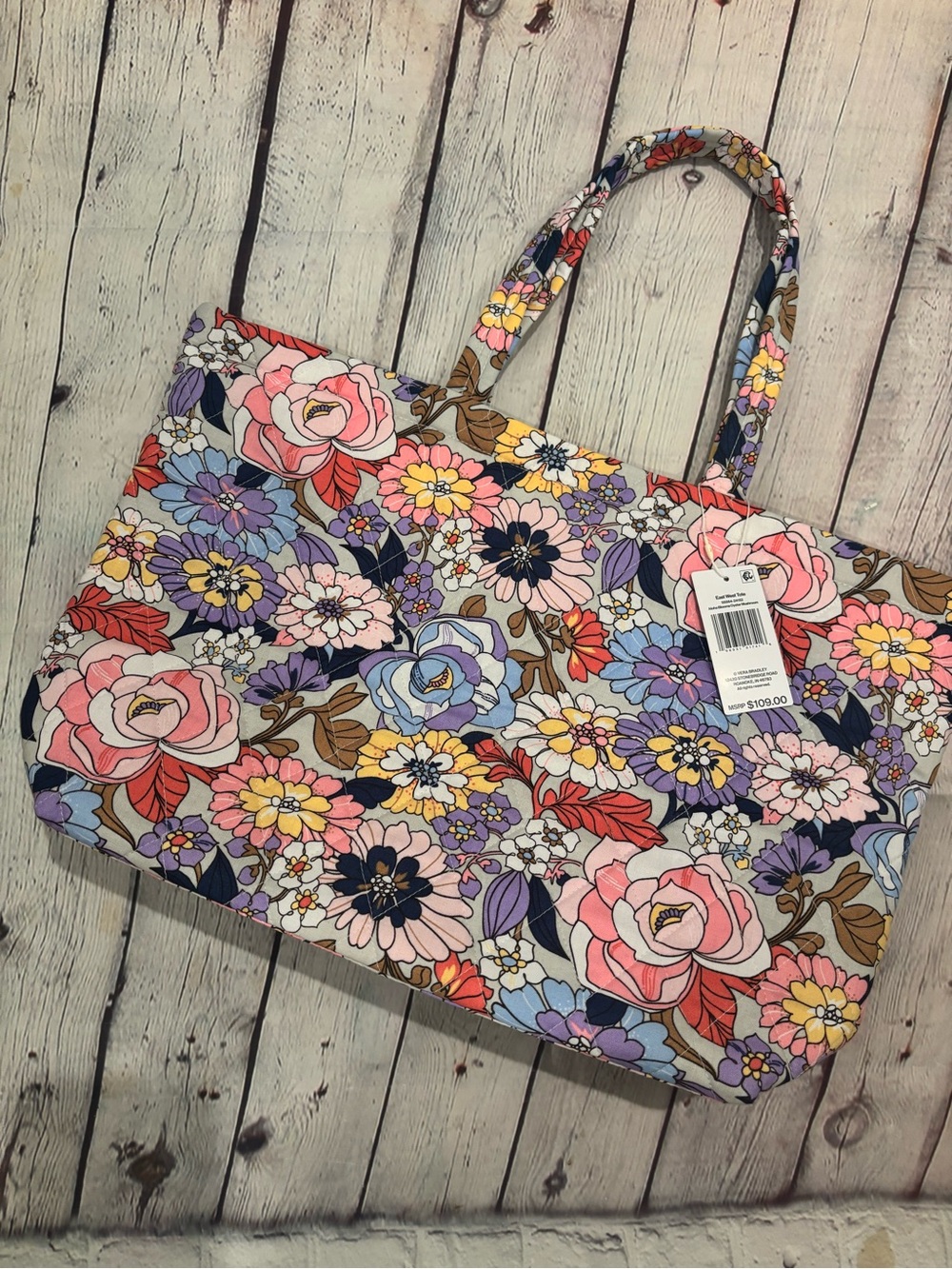 Vera Bradley Floral Print Canvas Tote Bag - Multicolor